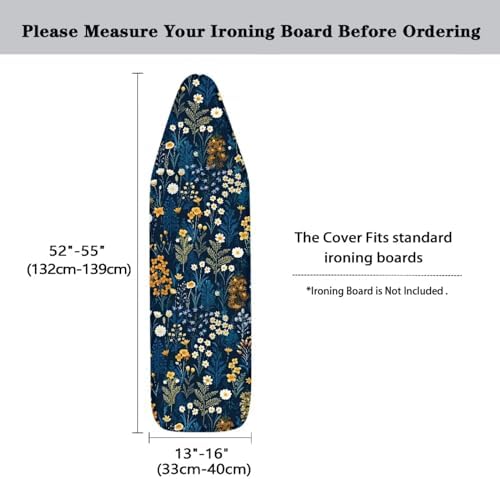 Retro Floral Print Heat-Resistant Iron Board Cover