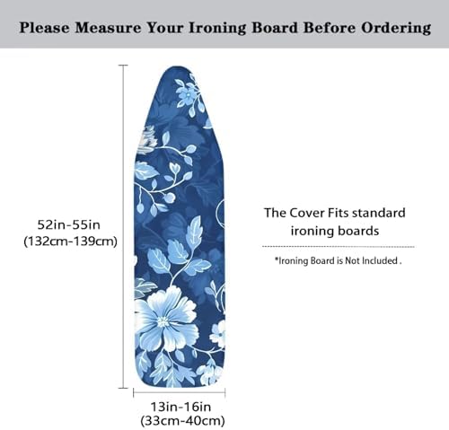 Qznuberone Stain-Resistant Ironing Board Cover for 13-16x52-55 inch Boards