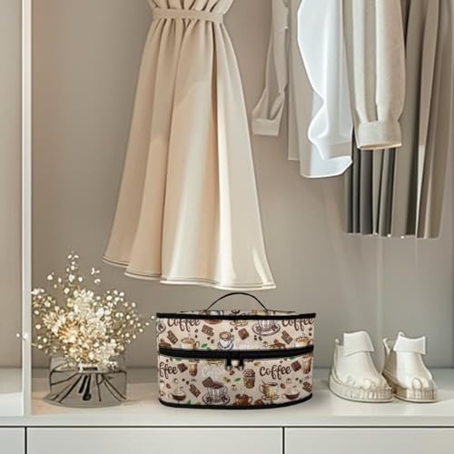 Coffee Chocolate Pattern Iron Storage Bag for Home Use