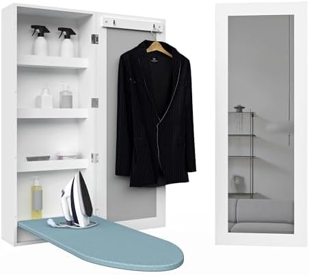 Wall-Mounted Ironing Board Cabinet Full-Function Folding Design