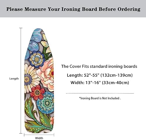 ZDCUSTOM Boho Flower Ironing Board Cover