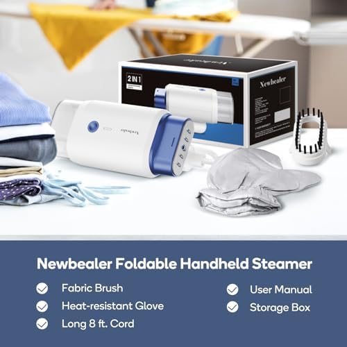 Fast Wrinkle-Free Steamer 1200W Dual Steam Levels Travel-Friendly