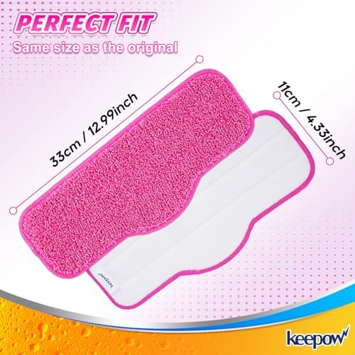 KEEP POW Microfiber Steam Mop Pads 4 pack
