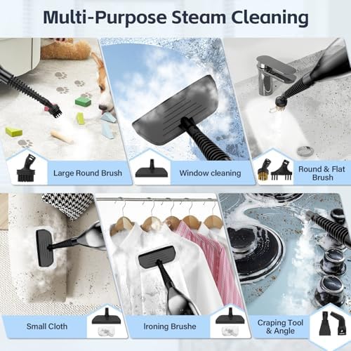 Leiksen Steam Mop - 12-in-1 Powerful Cleaner