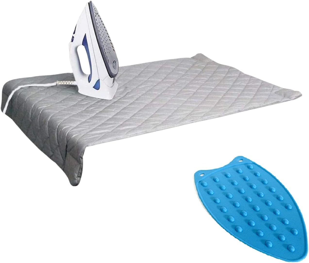 Iron Anywhere Travel Home Heat-Resistant Non-Stick Quilted Magnetic Iron Mat 18x31