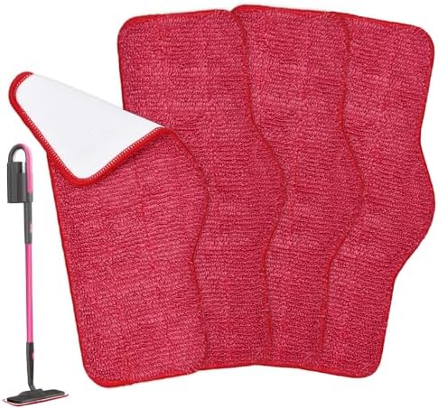 Aiyiried Microfiber Steam Mop Pads 4 Pack Pink