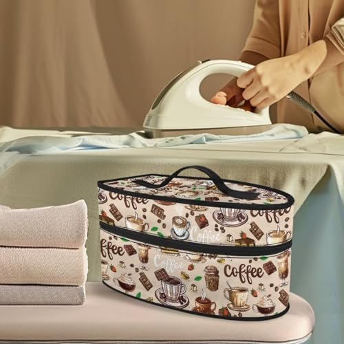 Coffee Chocolate Pattern Iron Storage Bag for Home Use