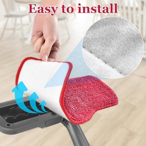 Aiyiried Microfiber Steam Mop Pads 4 Pack Pink