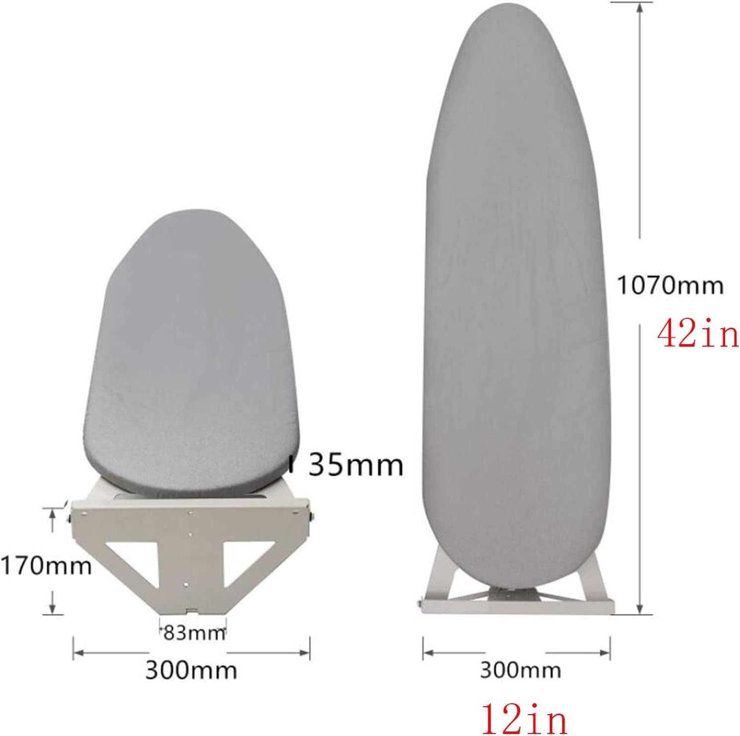 Wall-Mounted Folding Ironing Board Heat Resistant Space-Saving for Small Spaces