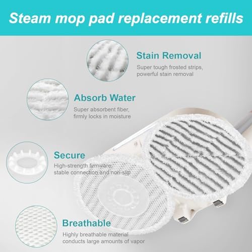 AIR U Replacement 8-Piece Steam Mop Pads for Shark Steam Mops