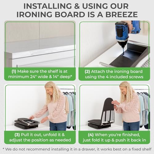 Built-in Retractable Ironing Board for Closets