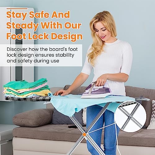 Extra Wide Ironing Board with Adjustable Heat