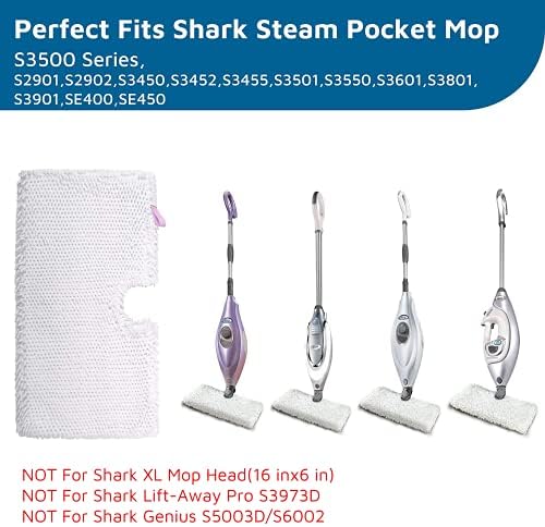 Flammi Steam Pocket Mop Replacement Pads 4 Pack for Shark Models
