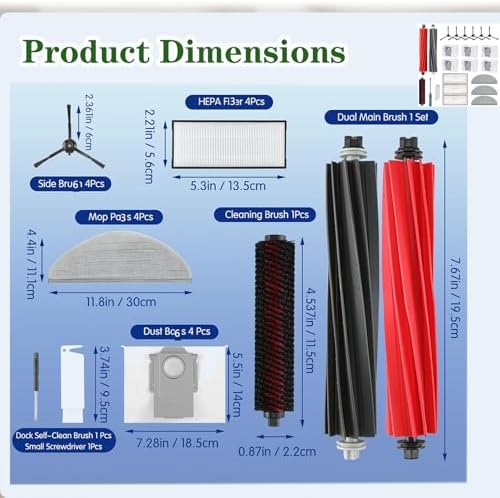 Quick Replacement Set for Roborock S8 Pro Vacuum