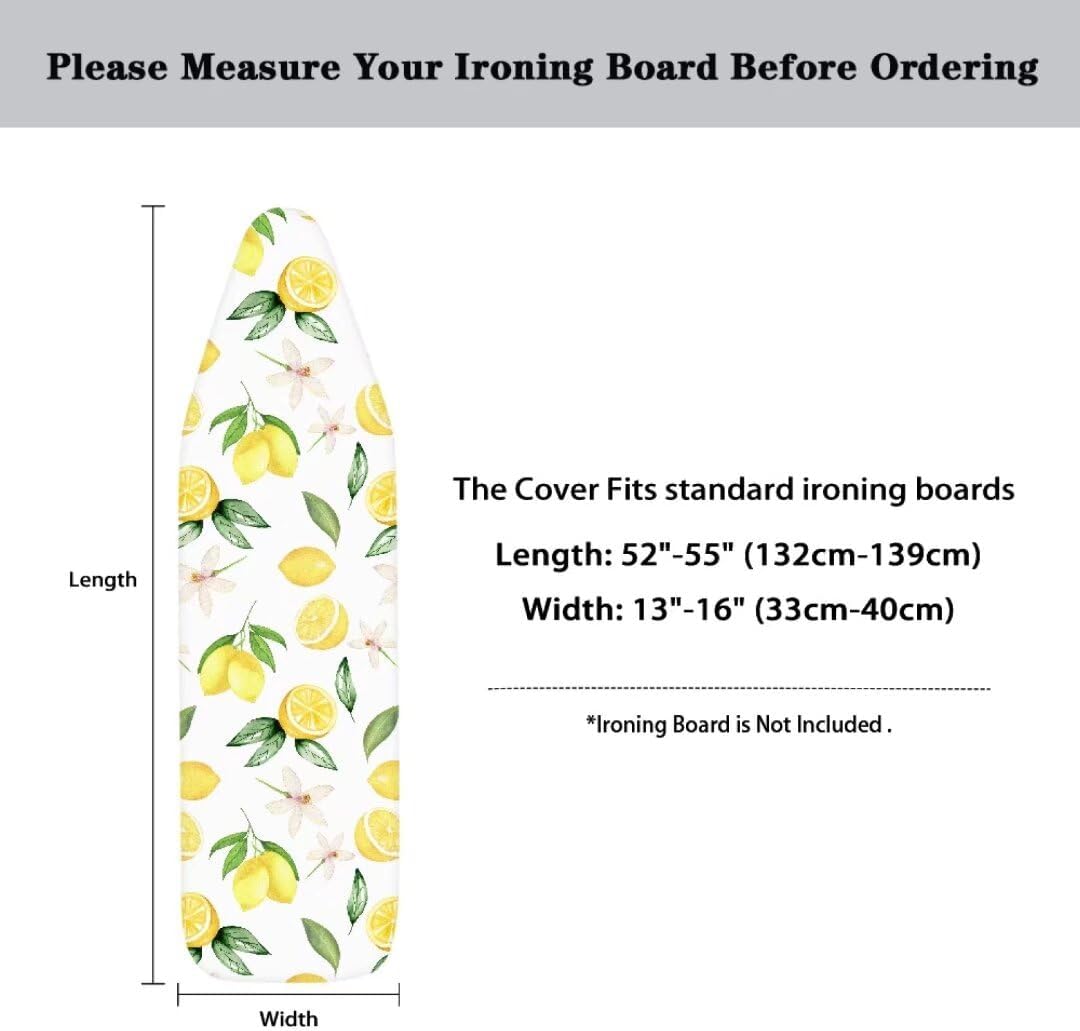 YoungerBABY Lemon Print Ironing Board Cover - Durable Heat-Resistant