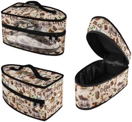 Coffee Chocolate Pattern Iron Storage Bag for Home Use