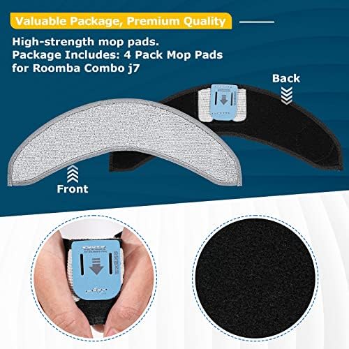 4-Pack Washable Mop Pads for iRobot Roomba J7J9