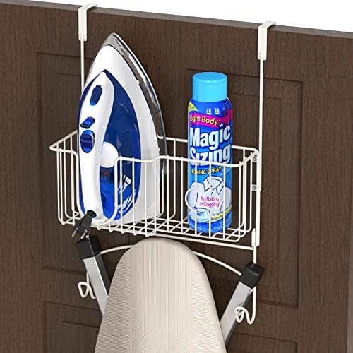 Simple Houseware Over-the-DoorWall-Mount Ironing Board Holder White