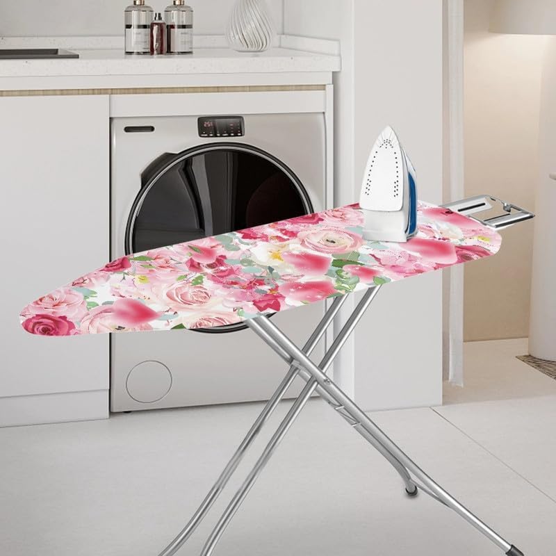 Elegant Pink Rose Ironing Board Cover - Non-Slip Easy to Clean Gift
