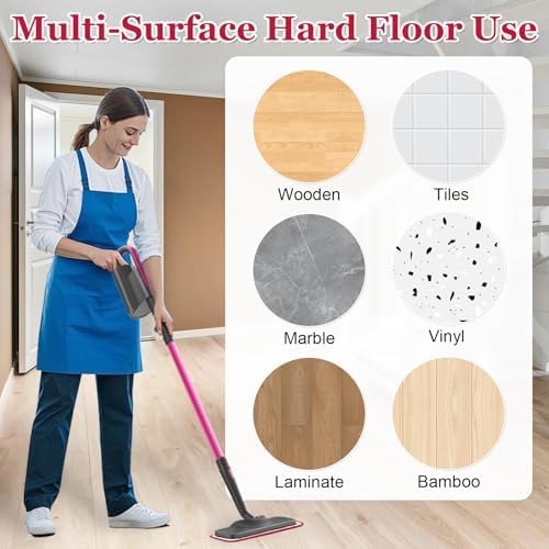 Aiyiried Microfiber Steam Mop Pads 4 Pack Pink