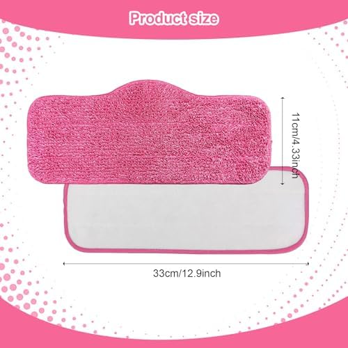 Microfiber Pink Steam Mop Pads 4 Pack for 7-in-1 Cleaner