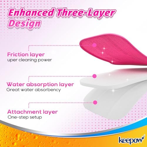 KEEP POW Microfiber Steam Mop Pads 4 pack