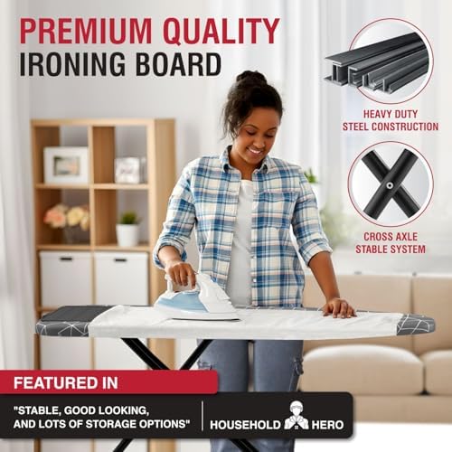 Sturdy Full Metal 48 X 13 Ironing Board