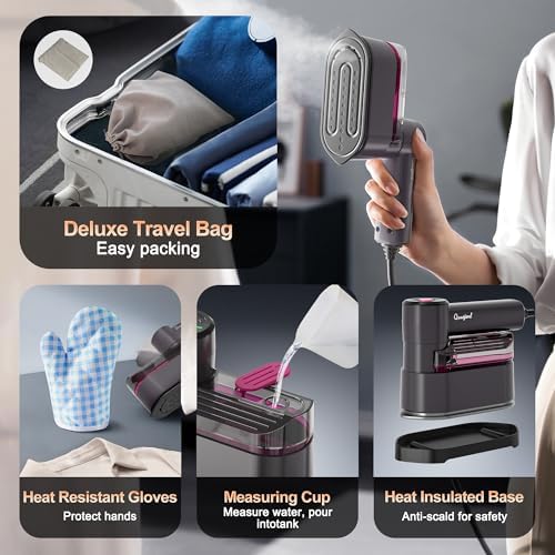 Quuejenl Travel Steamer Iron - 1000W Portable 2 in 1