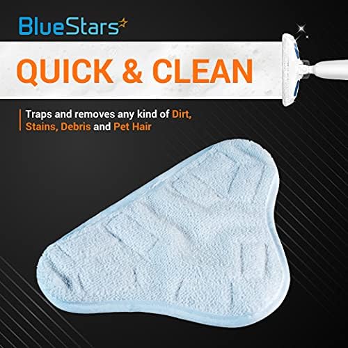 BlueStars 8-Pack H2O X5 Microfiber Steam Mop Pads Replacement Washable Reusable