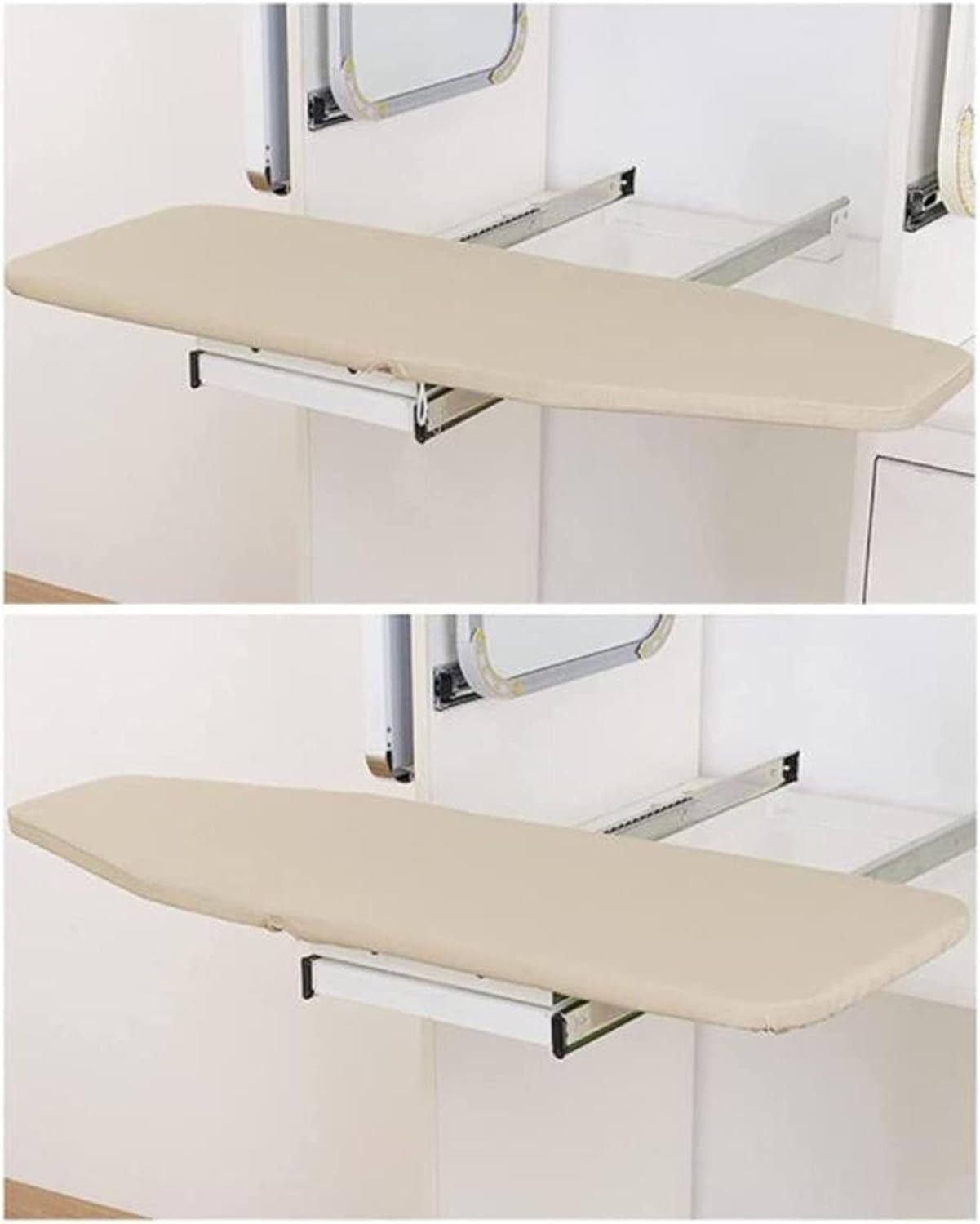Retractable and foldable ironing board