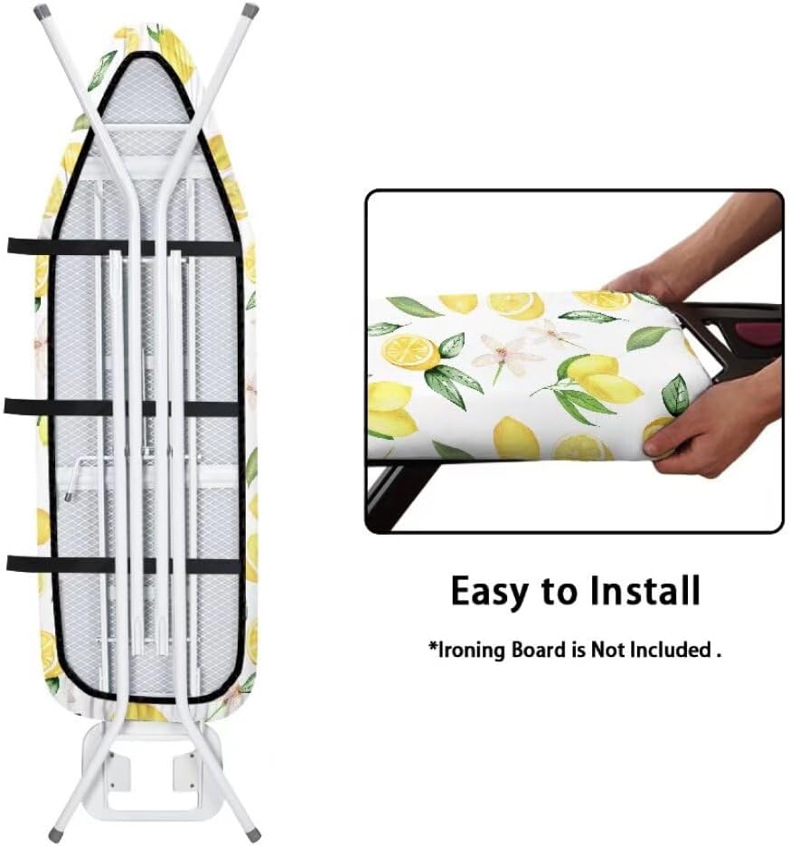 YoungerBABY Lemon Print Ironing Board Cover - Durable Heat-Resistant