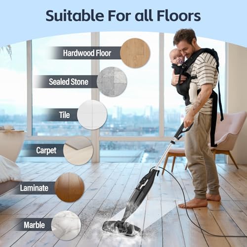 Leiksen Steam Mop - 12-in-1 Powerful Cleaner