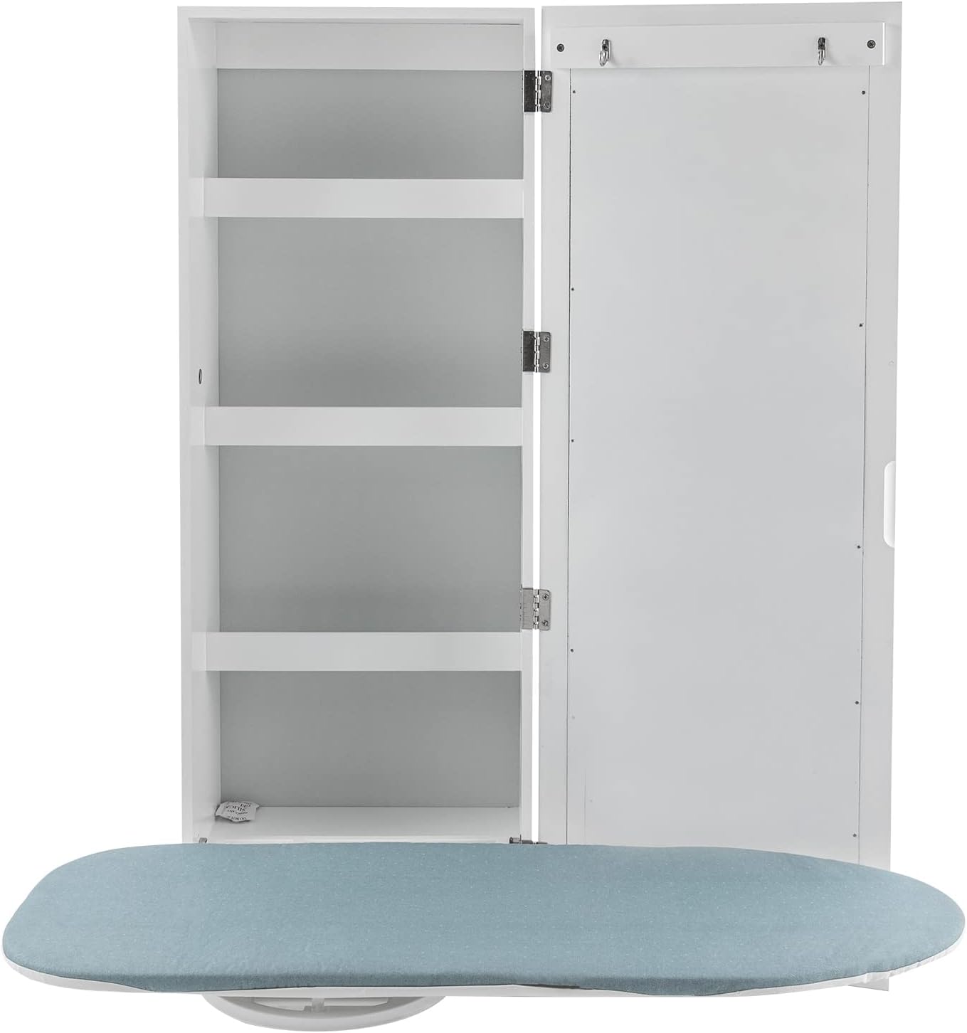 TdiriNar Wall Mount Ironing Board with 4 Storage Shelves and Mirror
