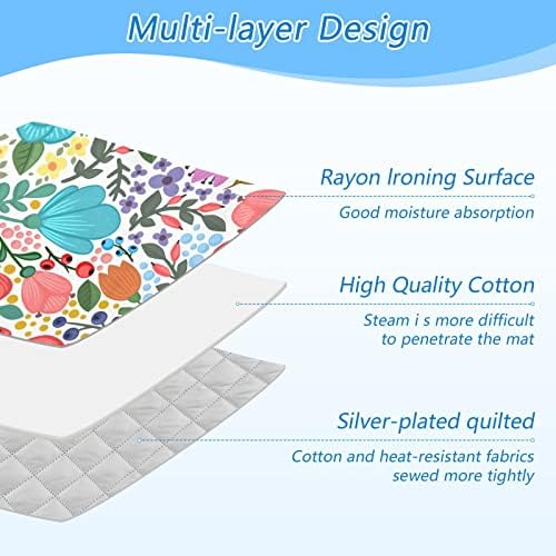 Summer Flowers Heat-Resistant Travel Ironing Mat with Dual-Side Use