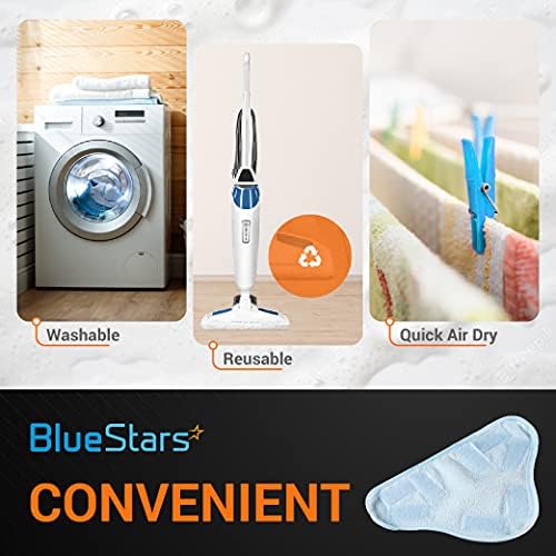 BlueStars 8-Pack H2O X5 Microfiber Steam Mop Pads Replacement Washable Reusable