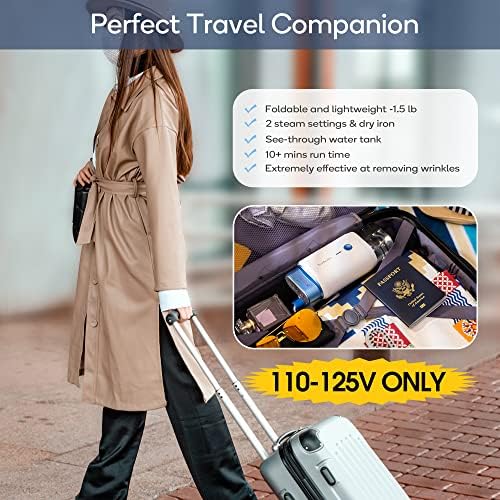 Fast Wrinkle-Free Steamer 1200W Dual Steam Levels Travel-Friendly