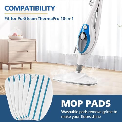 6 Pack Replacement Steam Mop Pads for PurSteam ThermaPro 10-in-1