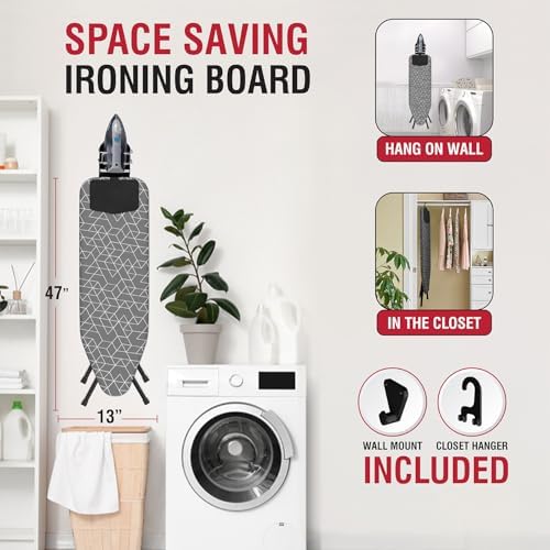 Sturdy Full Metal 48 X 13 Ironing Board