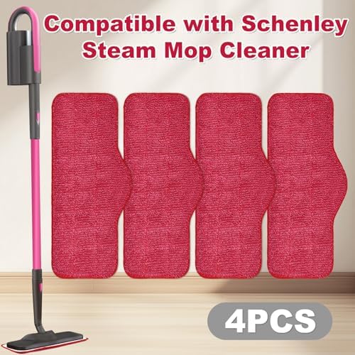Aiyiried Microfiber Steam Mop Pads 4 Pack Pink