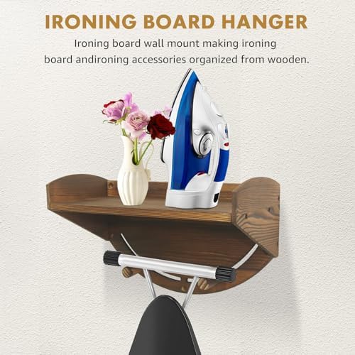 Ironing Board Holder Wall Mount T Y Shaped Brown