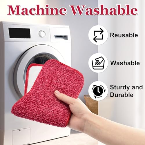 Aiyiried Microfiber Steam Mop Pads 4 Pack Pink
