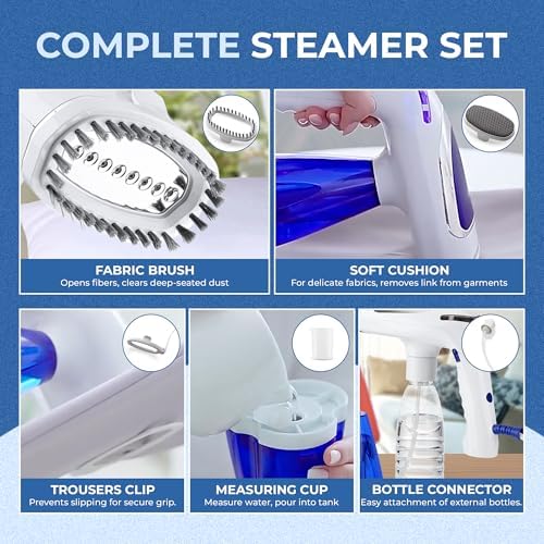 Elevanza Clothes Steamer 1600W Fast Wrinkle-Free Travel-Friendly