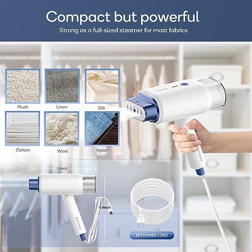 Fast Wrinkle-Free Steamer 1200W Dual Steam Levels Travel-Friendly