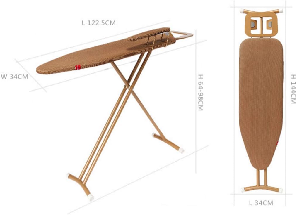 ZHDBDPro Ironing Board Large Foldable Retractable Multi-Functional Brown 122x98cm