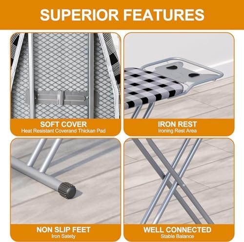 Extra Wide Ironing Board with Adjustable Heat