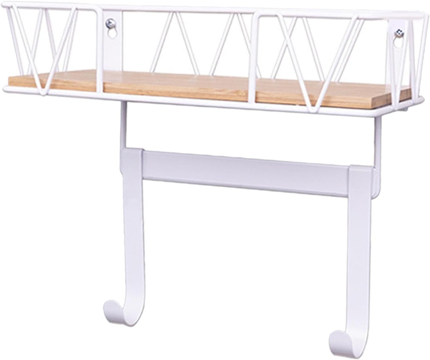 Ironing Board Holder with Removable Hooks - White