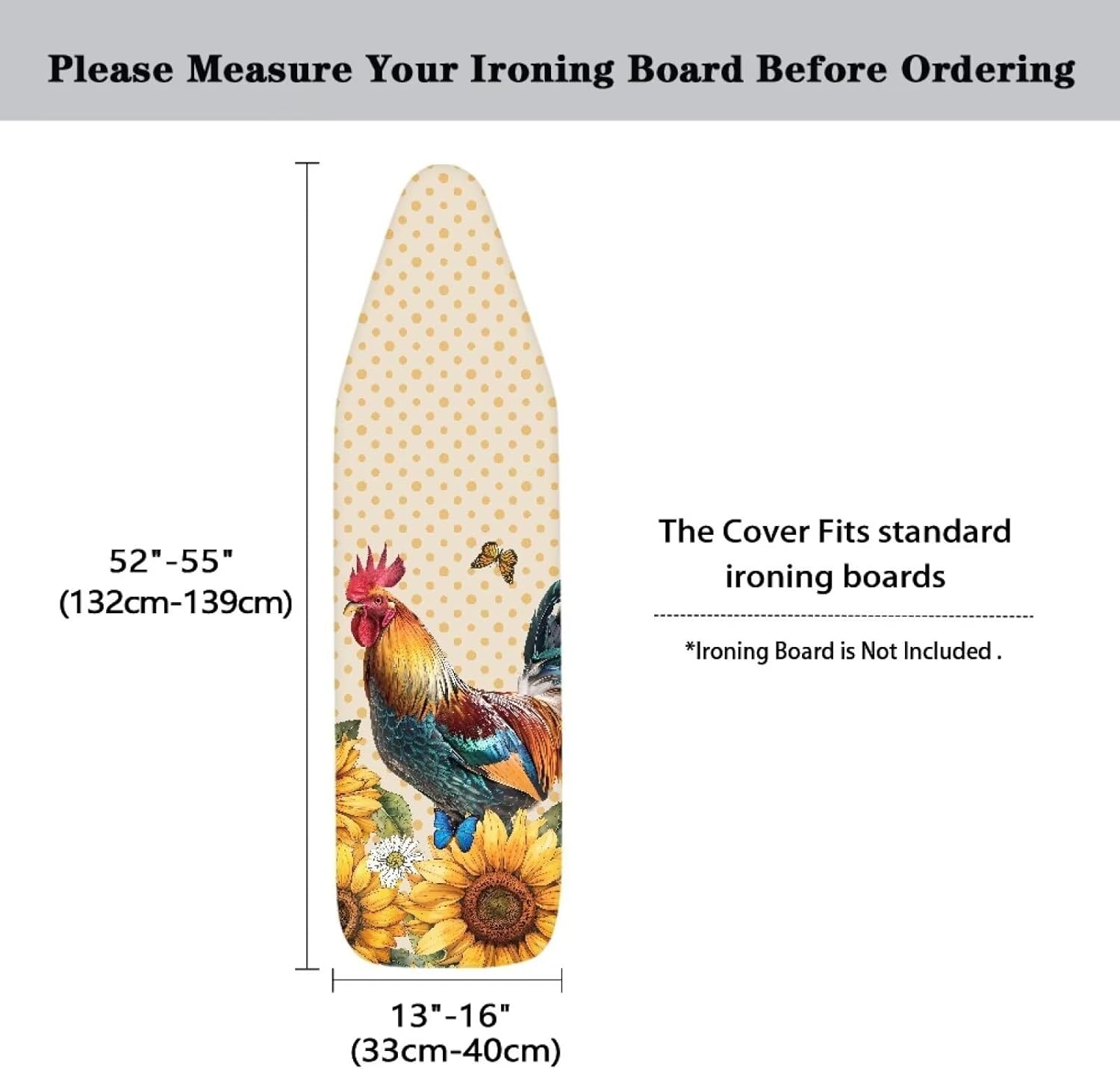 Resilient Stylish Chicken Sunflower Ironing Board Cover