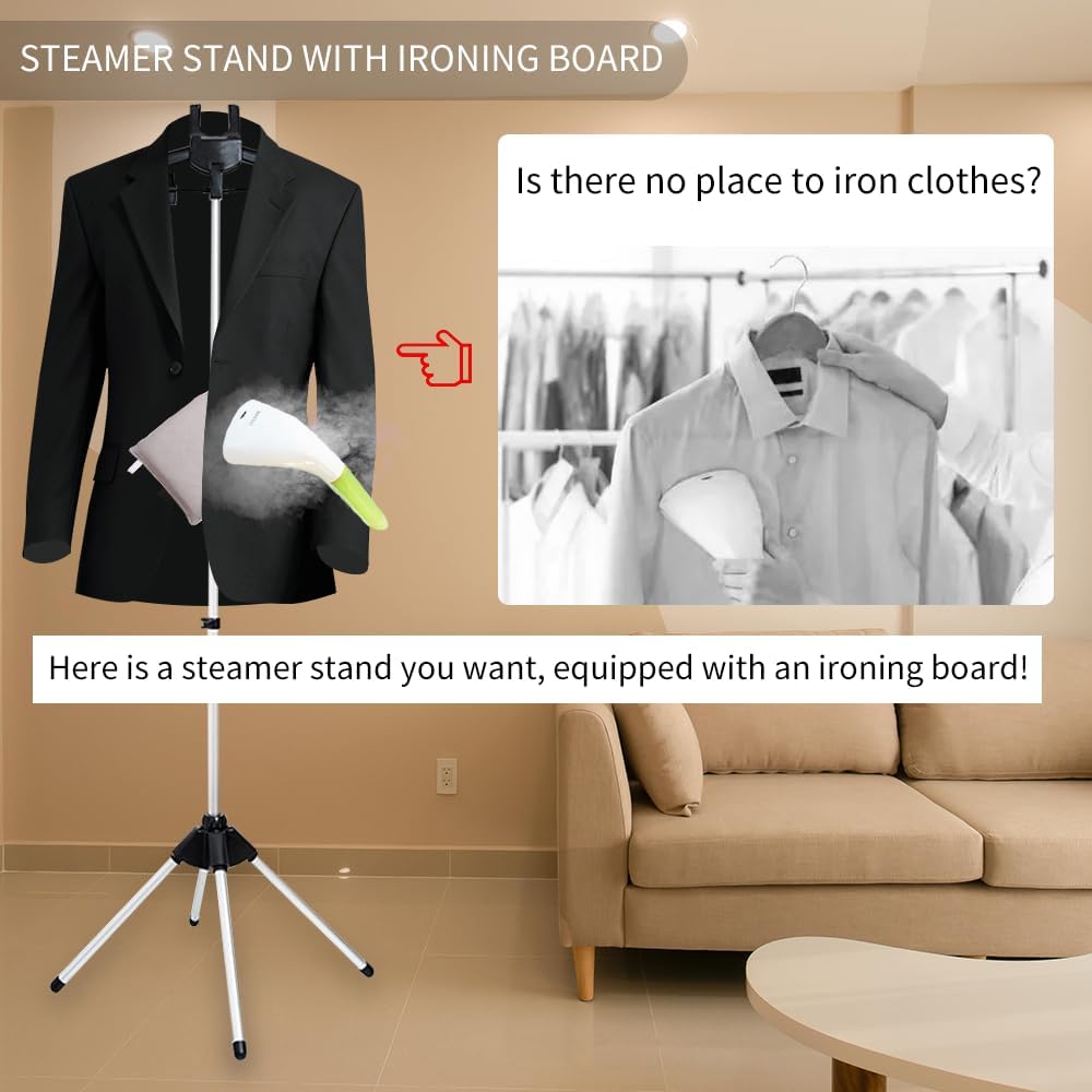 GSUNSOX Foldable Garment Steamer Stand with Ironing Gloves for Clothes