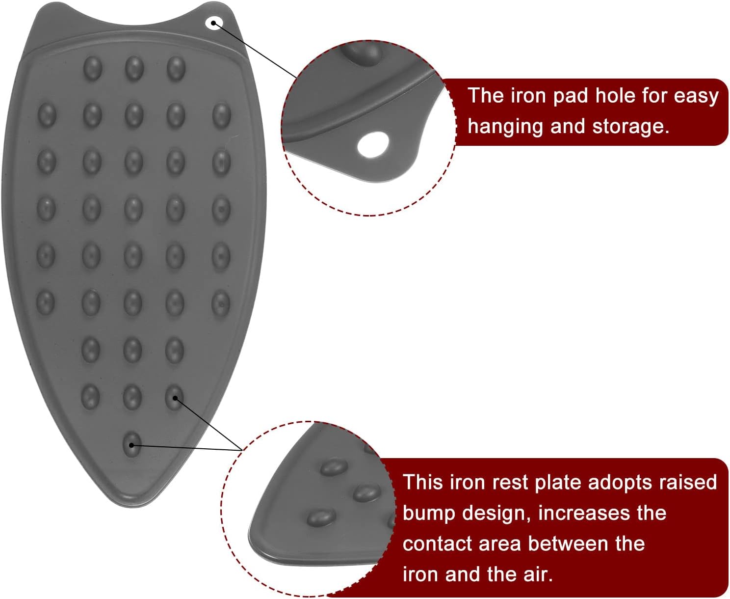 HARFINGTON Silicone Iron Rest Pad Grey 1043 x 551 Inch