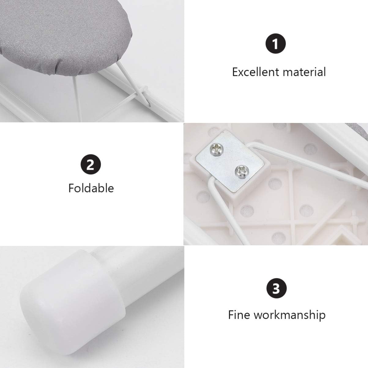 Compact Folding Ironing Board with Cloth Cover